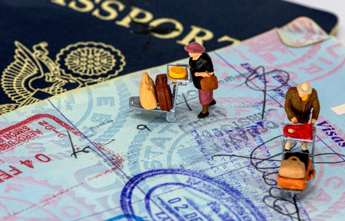 U.S. passport and visa documents representing EB-2 NIW and EB-1A immigration pathways
